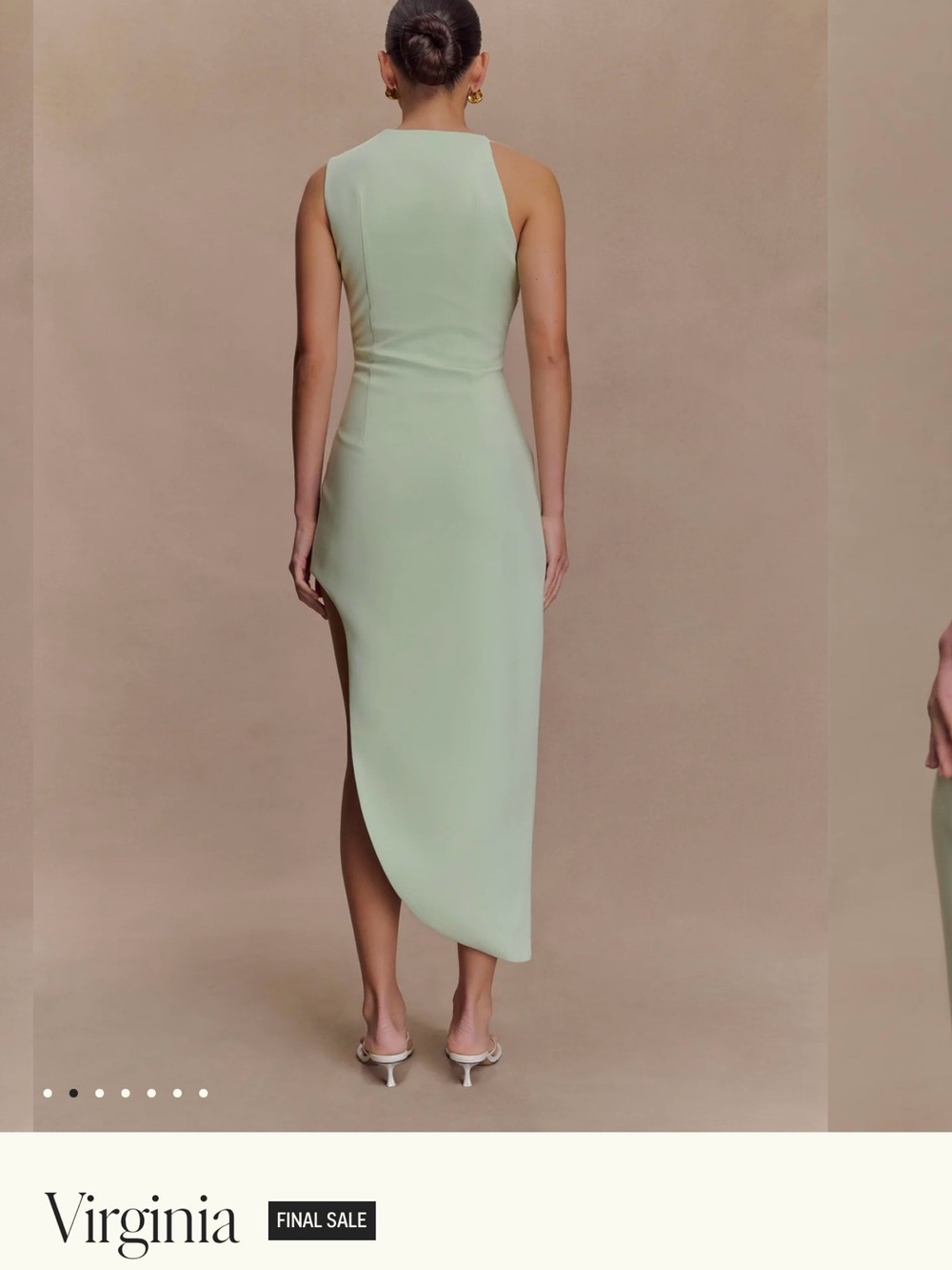 Meshki Sage Green Sculpted Floral Midi Dress - Picture 2 of 6